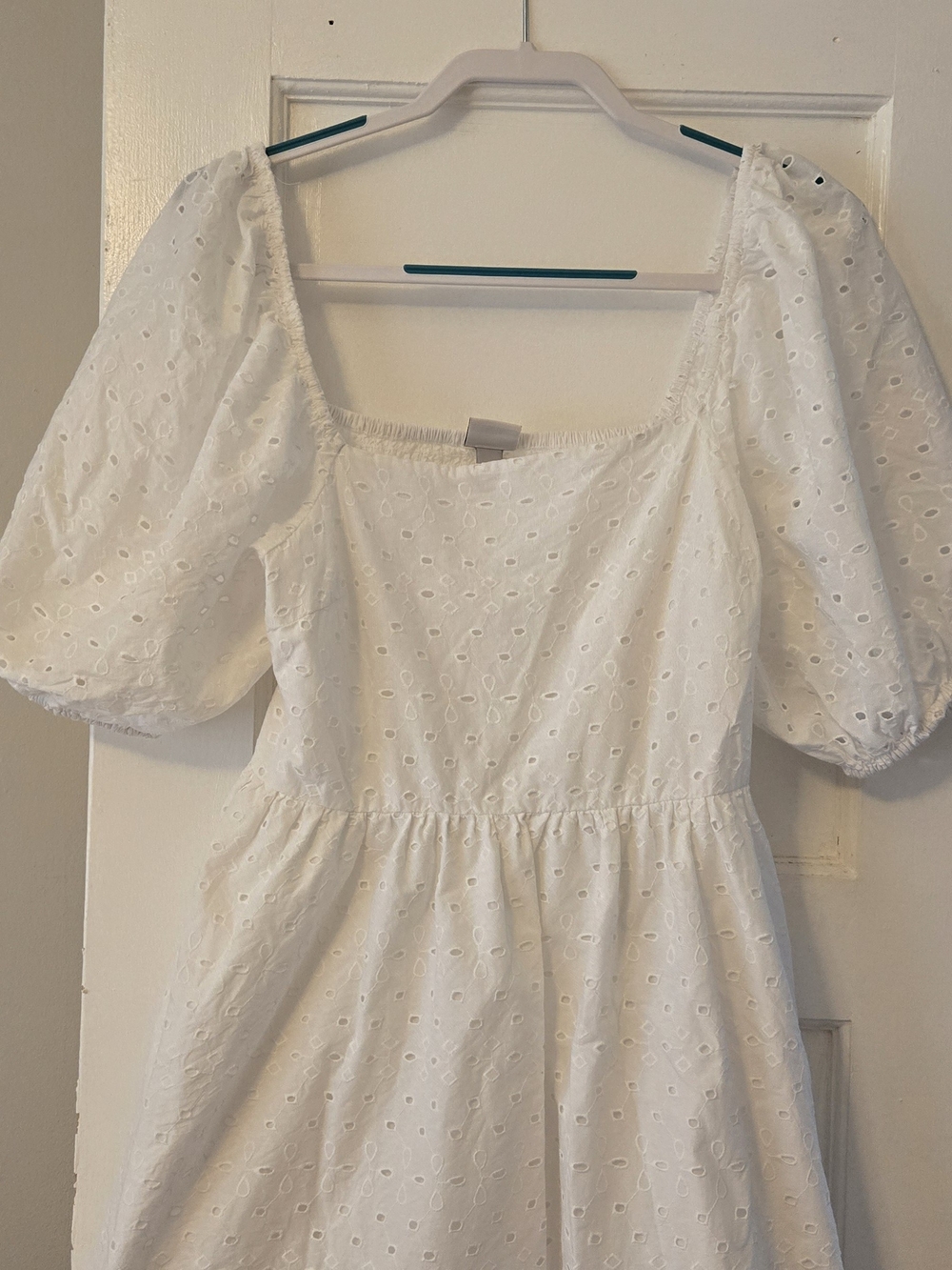A New Day White Eyelet Mini Dress Size LARGE